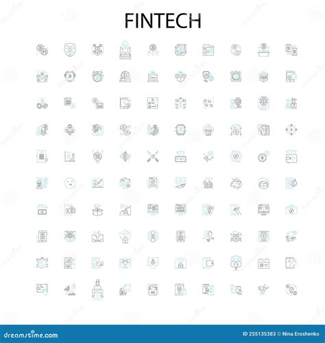 Iconos De Fintech Signos S Mbolos De Esquema Concepto De Ilustraci N