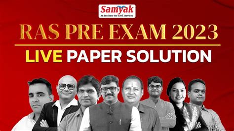 RAS Pre Answer Key 2023 RAS Pre Paper Solution 2023 RAS Pre 2023