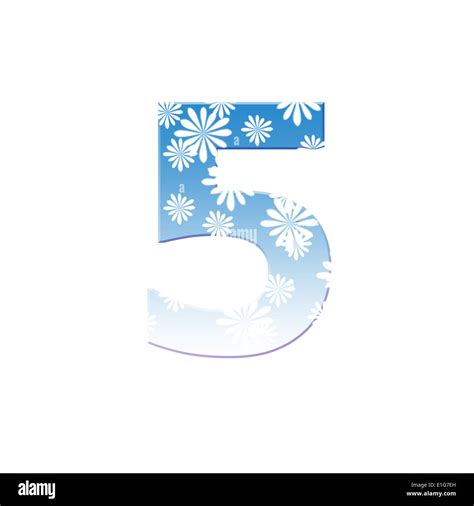 Number five, 5 made from white flower on blue color Stock Photo - Alamy