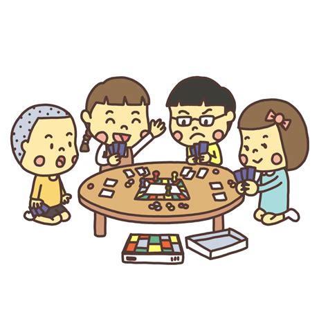 ボードゲームで遊ぶ子どものイラスト かわいい子どものイラスト素材（無料） 【イラストバンク 本店】