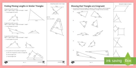 Similarity and Congruence Worksheets | KS3 Maths | Beyond