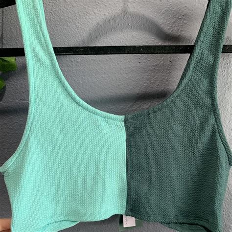 Blue Color Block Bikini Top NO PAYPAL PAYMENTS Depop