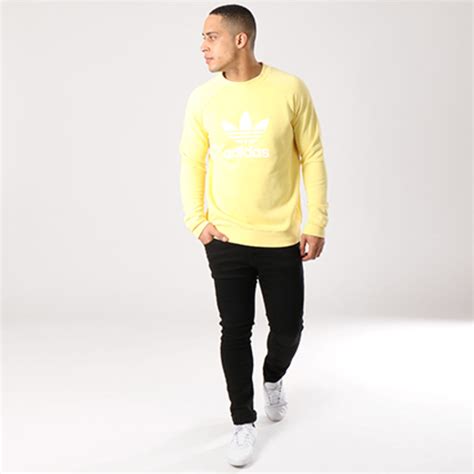 Adidas Originals Sweat Crewneck Trefoil Cv8646 Jaune