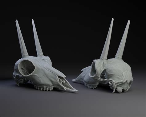 Grey Rhebok : Antelope Skull by Peter Farell | Download free STL model ...