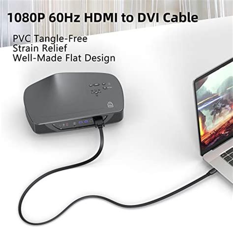 HDMI to DVI Cable 6ft, Bi-Directional DVI D Male to HDMI Male Connector ...