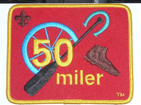 50 Miler Award Patch Bsa High Adventure Hiking Award Hike Bike Paddle Ride