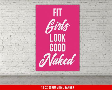 Fit Girls Naked Banner Home Gym Decor Large Motivational Etsy