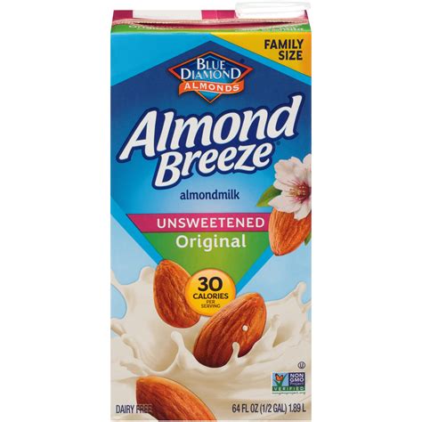 Almond Breeze Unsweetened Original Almondmilk 1 2 Gal Shipt