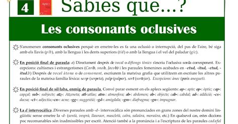 Els Llibres D Rbena Sabies Que Les Consonants Oclusives