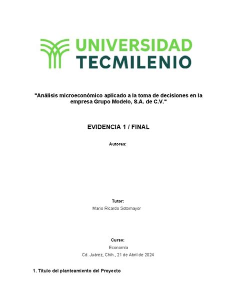 Introduccion Al An Lisis Microecon Mico En La Empresa Grupo Modelo