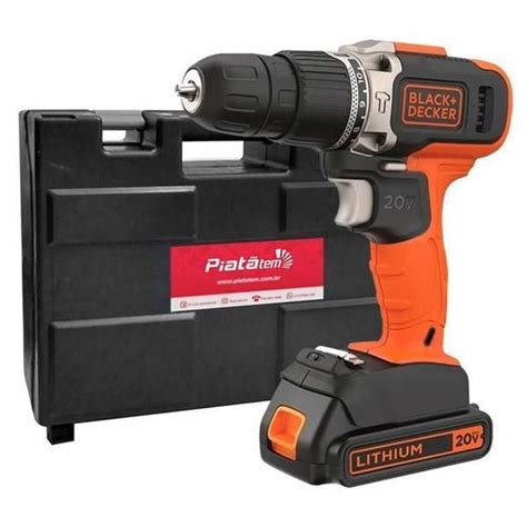 Parafusadeira Furadeira Impacto 20V Bcd704C1 Black Decker Black