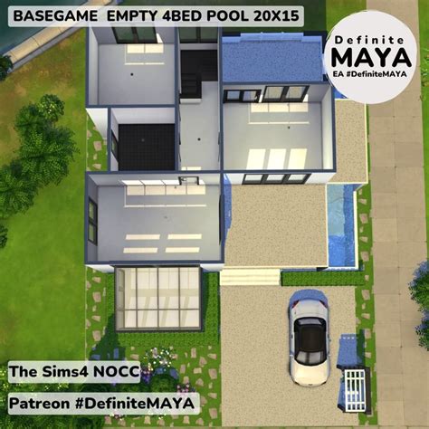 Basegame Empty Bed Pool X Definitemaya Sims House Sims