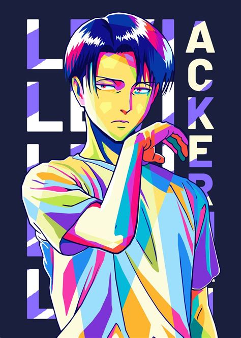 Levi Ackerman Wpap Poster By Qreative Displate In Levi