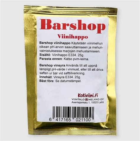 Barshop Viinihappo G Tavaratalo Mainio Verkkokauppa