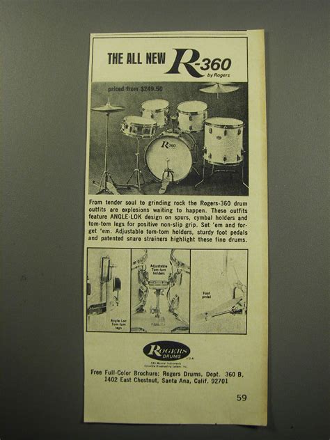 1969 Rogers R 360 Drum Set Ad The All New R 360 By Rogers 1980 89