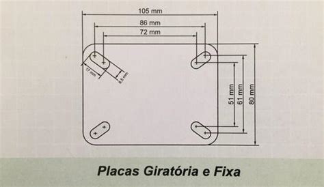 Jogo Rodizio Girat Pol Pvc Placa C Freio Kg Por Roda Abcmaior