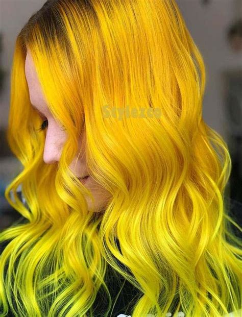 Bright Golden Yellow Hair Color Ideas For Everyone In 2019 Yellow Hair Color Yellow Hair