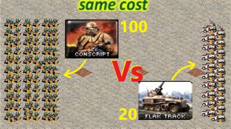 Conscripts Vs Flak Track S Same Cost Battle Red Alert Youtube