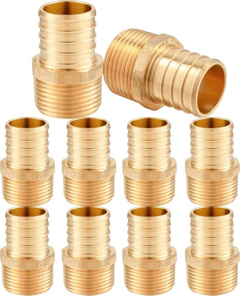 Amazon GUOFIS PEX Fittings 10 Pack Brass PEX Male Adapter 1 Inch