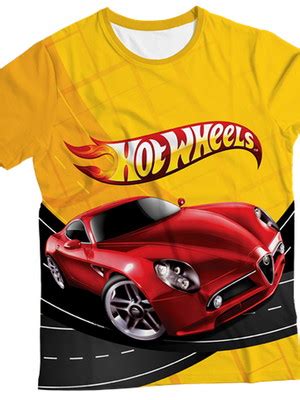 Camiseta Infantil Hot Wheels Carro Vermelho Ml Elo
