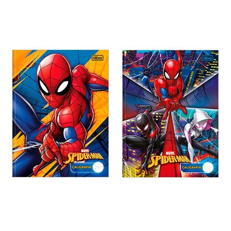 Caderno Caligrafia Brochura Univ 40 Fls Capa Dura Spider Man Tilibra