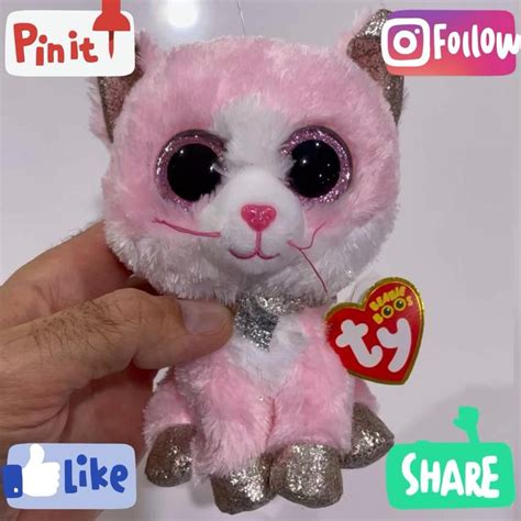 Ty Beanie Boos Fiona The Pink Cat Plush Toy