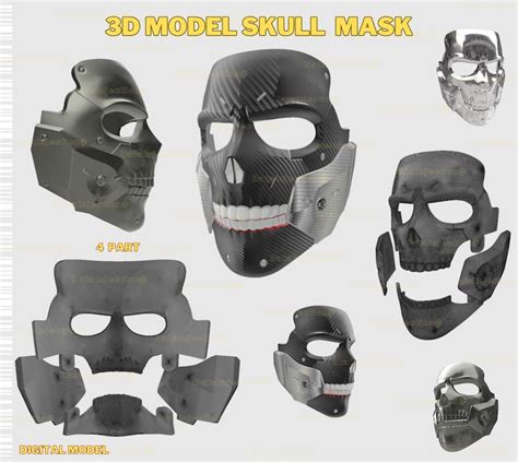 Cosplay Skull Wearable Mask Digital 3d Model Print Stl File Etsy