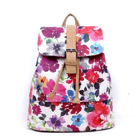 Womens Printed Floral Backpack on Luulla