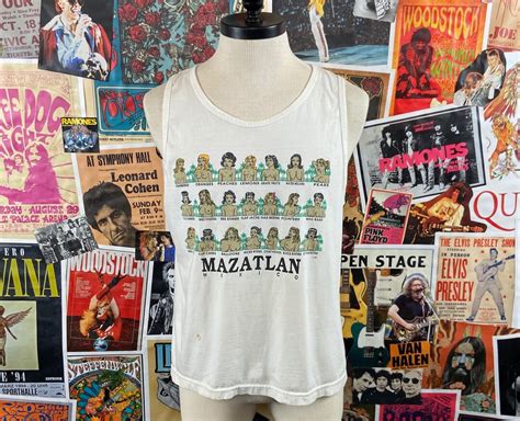Vintage Men S 90s Funny Mazatlan Mexico Sex Topless Nude Women Graphic Souvenir Scoop Neck Tank