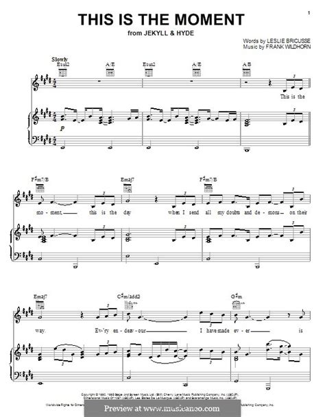 This Is The Moment By F Wildhorn Sheet Music On MusicaNeo