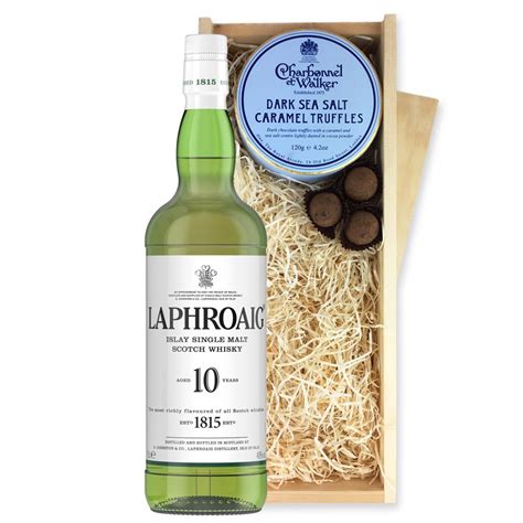 Laphroaig 10 Year Old Single Malt Whisky And Dark Sea Salt Charbonnel