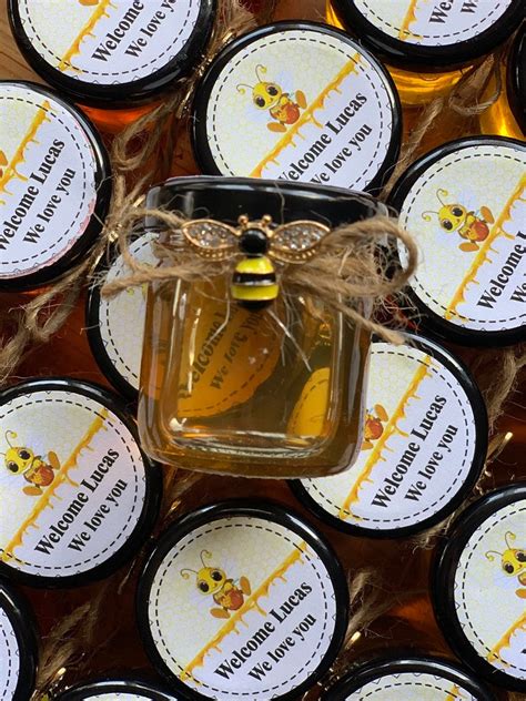 Baby Shower Favor Bee Theme Baby Shower Honey Jar Honey Bee Etsy