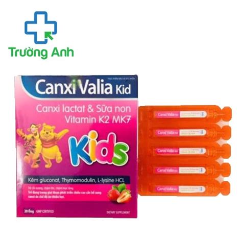 Canxi Valia Kid Tradiphar Dương Dâu Hỗ Trợ Bổ Sung Canxi Vitamin