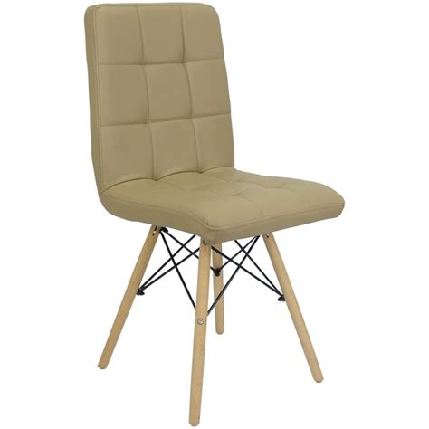 Cadeira Gomos Eiffel Eames Fitz Dublin Estofada Base Madeira Nude Leroy Merlin