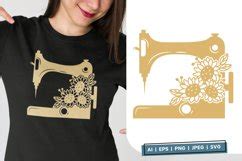 Sewing Machines Decorated With Sunflowers SVG