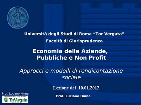 PPT Prof Luciano Hinna Università degli Studi di Roma Tor Vergata