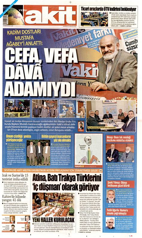 Yeni Akit Gazetesi A Ustos Pazartesi