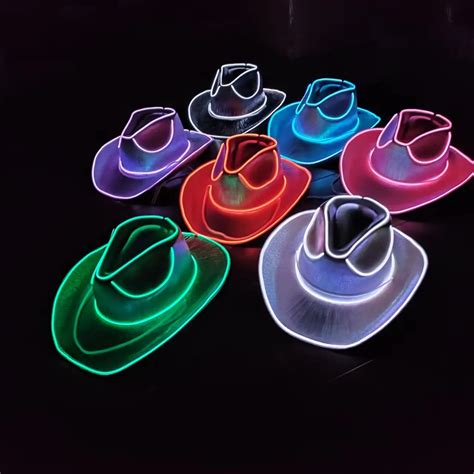 Light Up Cowboy Hat Led Neon Cowboy Hat For Wedding Carnival Festival