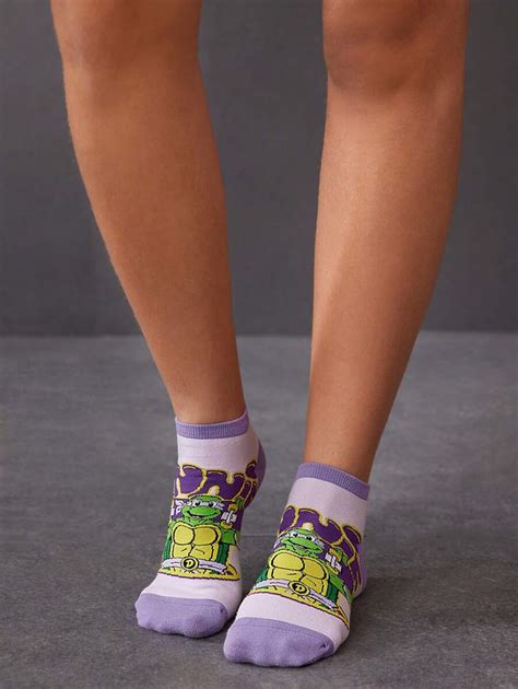 Teenage Mutant Ninja Turtles X Shein Pairs Set Cartoon Graphic Ankle