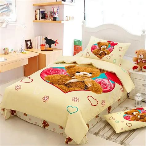 Aliexpress.com : Buy Cute Teddy Bear Bedding Sets Twin Size Bed Sheets ...