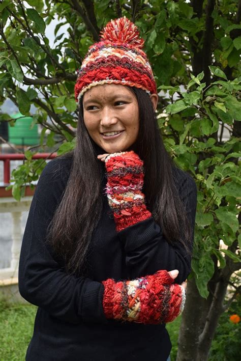 Guantes Lukla Espacio Rojo Sari De Seda Reciclado Lana