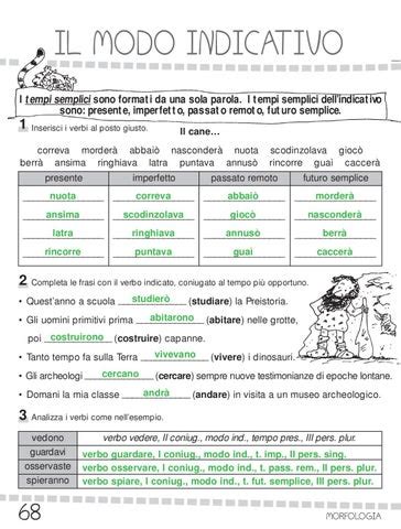 Esercizi Sui Verbi Modo Indicativo I Modi Indefiniti Esercizi Per La