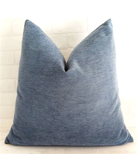 Blue Chenille Pillow Cover Textured Velvet Pillow Cover - Etsy