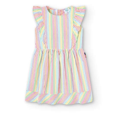 Vestido Popelín Rayas Colores Mini Niña Y Niña Jr Petite Luné Moda