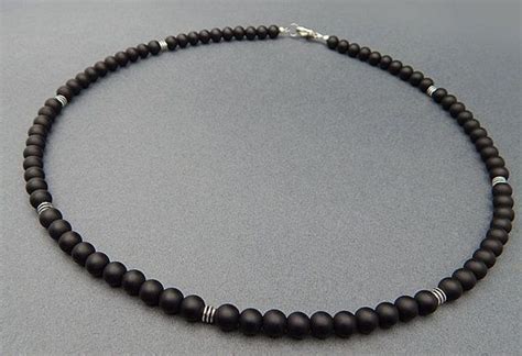 Gorgeous Mens Matte Black Onyx Bead Necklace Are The Perfect Addition To Your Jewelry Wardrobe