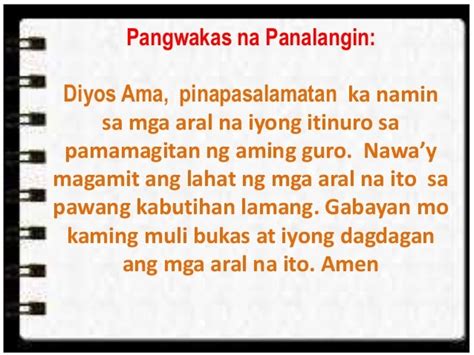 Pangwakas Na Panalangin Sa Pagpupulong - Lesprit Du Vin Albi