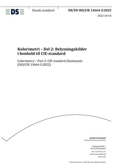 Ds En Iso Cie Colorimetry Part Cie Standard