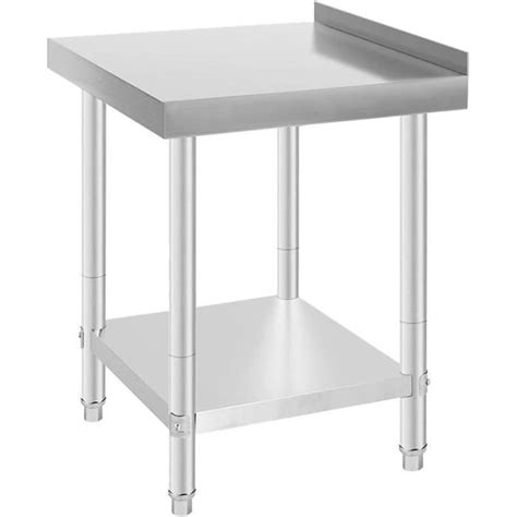 HUOLE Table De Travail INOX Adossée Cuisine Plan De Travail