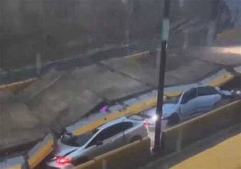 VIDEO Cae parte de pared del desnivel de Av 27 de Febrero con Máximo