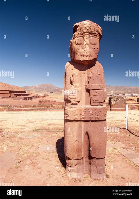 Archaeological Remains And Sculptures Of The Tiahuanaco Civilization In